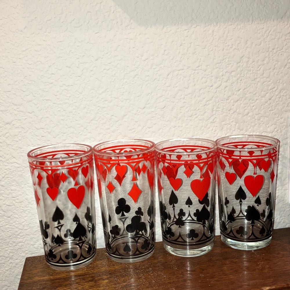 Poker Cards Set of Card Party   Glasses